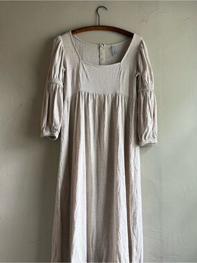 Rachel Pally Light Cream Maxi Dress with Puff Sleeves